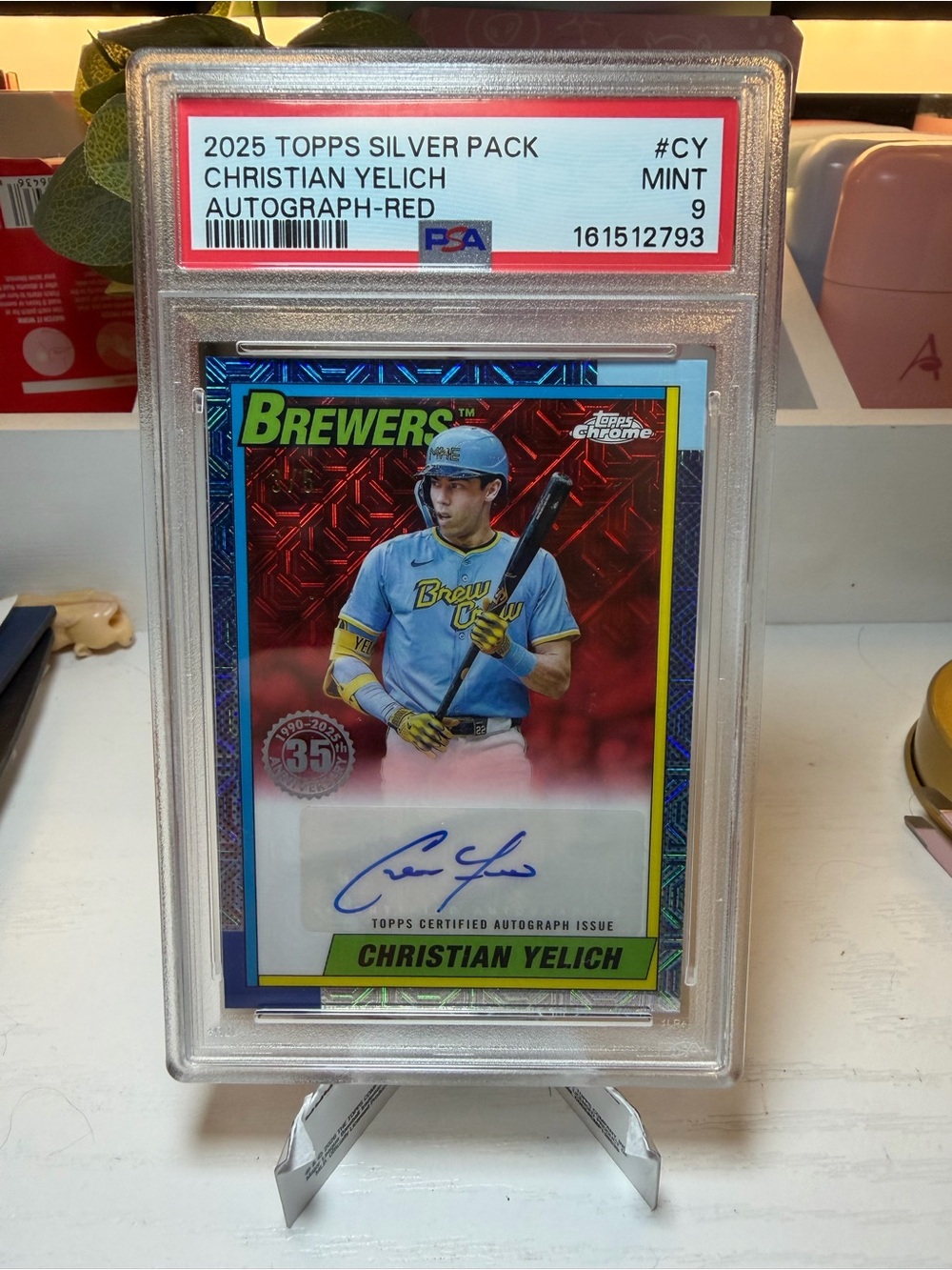 Topps Christian Yelich Autograph Card - PSA 9